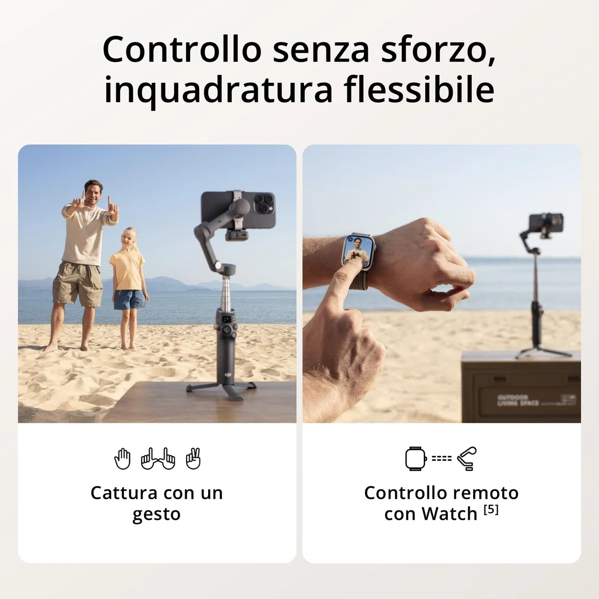 DJI Osmo Mobile 7P Stabilizzatore per iPhone, Android, Tracciamento nativo, Illuminazione, Stabilizzatore 3 assi per smartphone, Avvio rapido, Manico telescopico e treppiede integrati