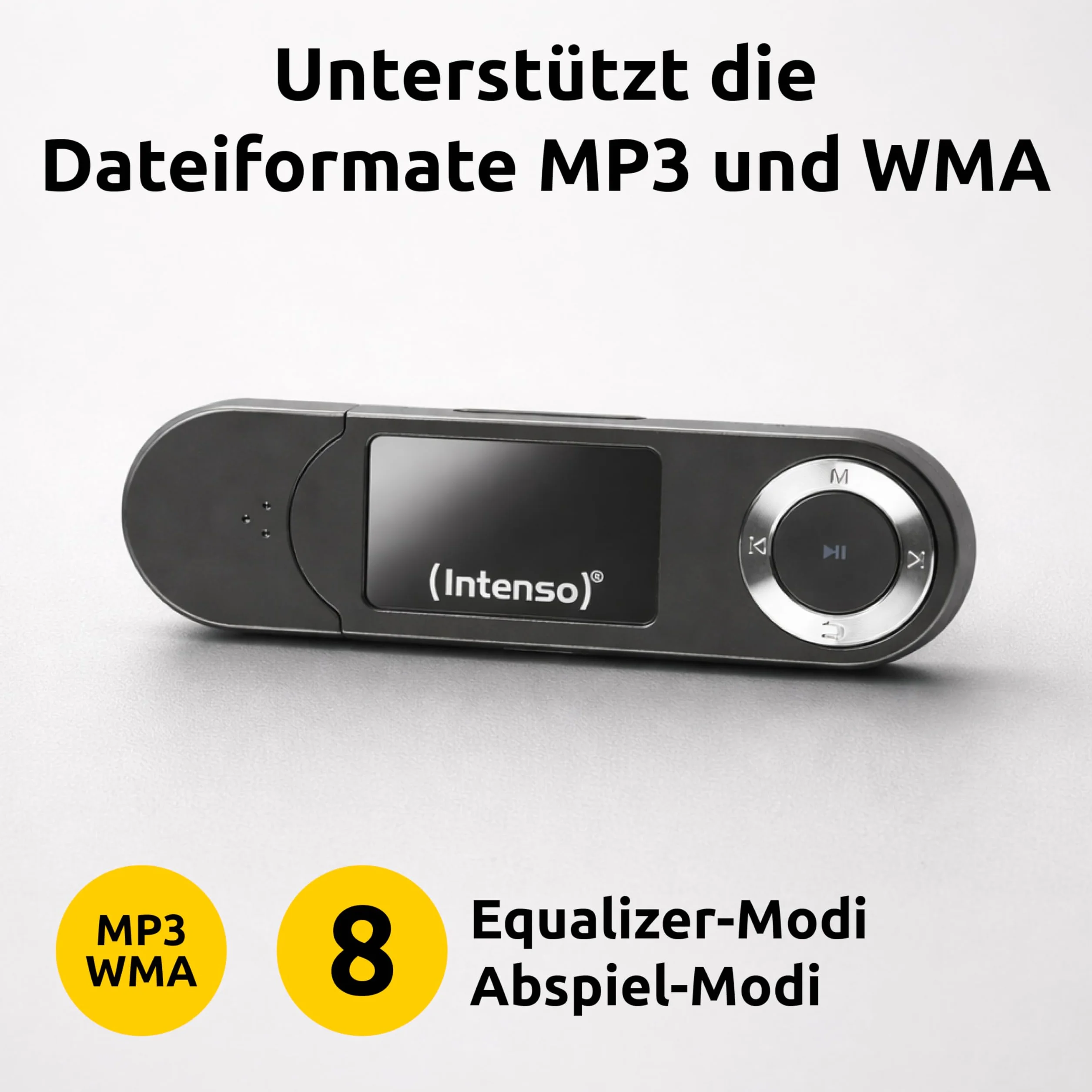 Intenso Music Walker MP3 Player 64 GB con display LCD, scheda microSD, USB 2.0, batteria AAA, cuffie, nero
