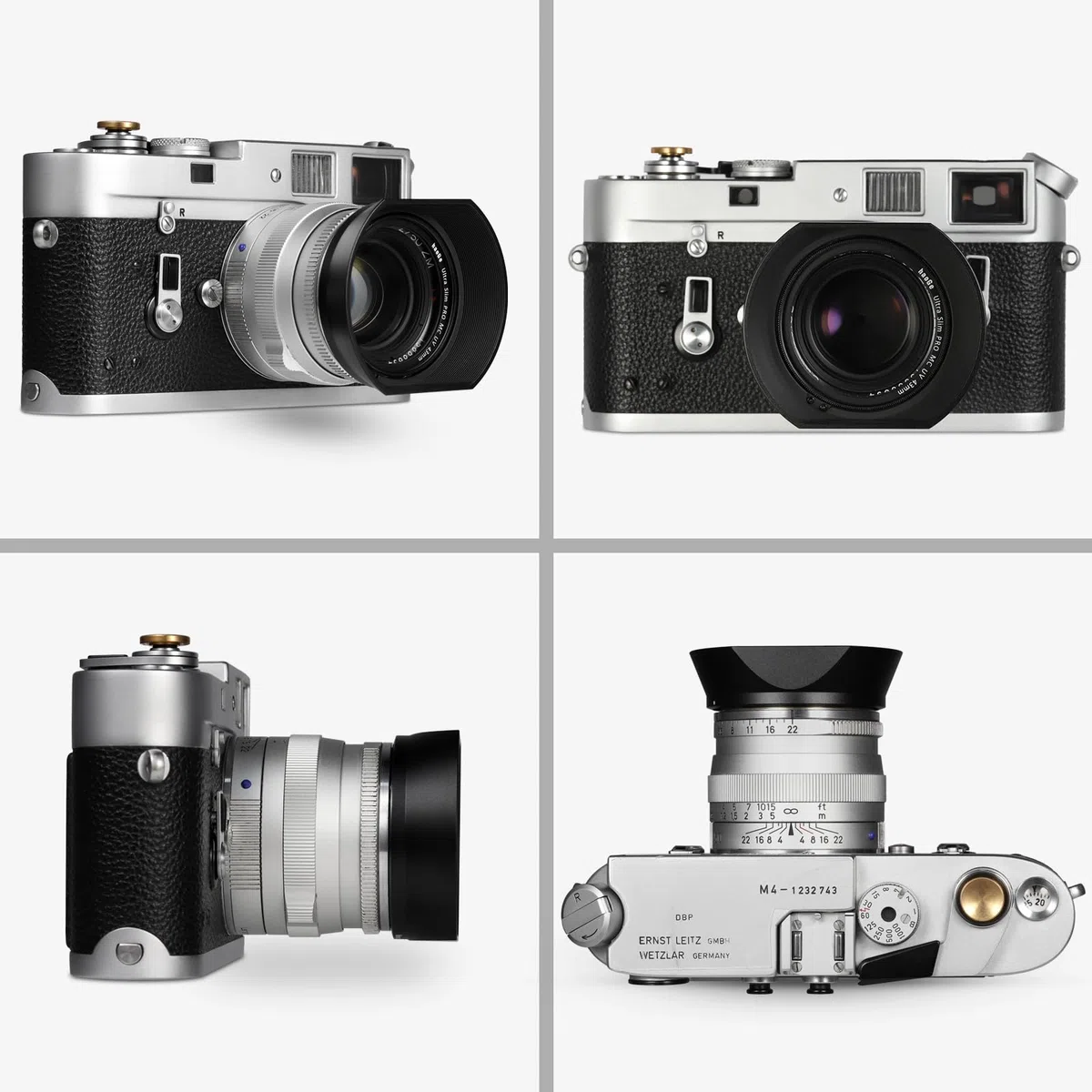 Haoge LH-ZV02MB Paraluce quadrato in metallo per Voigtlander Nokton 35mm f/1.4 II, 40mm f1.4,50mm f1.5 II 28mm f1.5 VM Mount,Carl Zeiss Biogon T* 35mm f2 ZM, 2.8/35 35mm f2.8 ZM, 50mm f2.8 ZM, 50mm f2