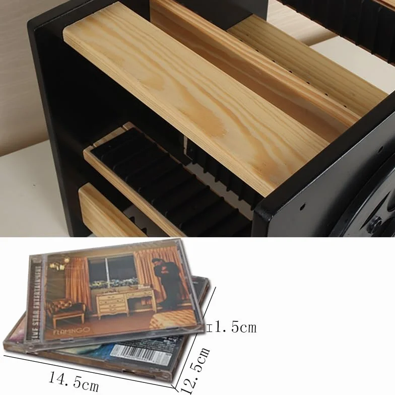 Conservazione dei Dischi in Vinile Porta CD in Legno massello Porta CD Porta Dischi Porta Dischi Gioco Scatola Porta CD Scatola Porta CD di Grande capacità Registrare la Cassa