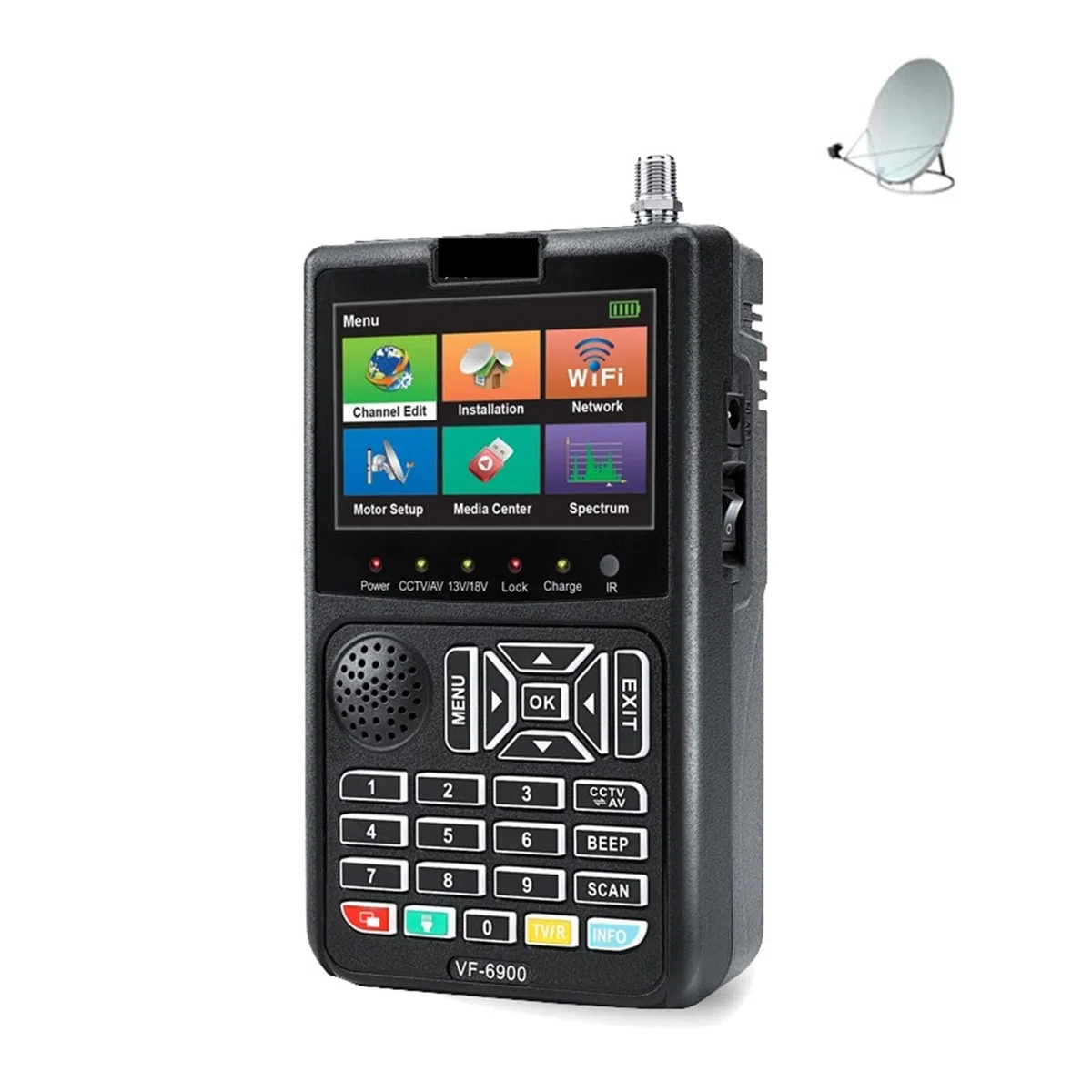 Cercatore di satelliti, Digital Signal Finder Schermo LCD DVB Receptor for QPSK Satellite Meter Messa in servizio dell'antenna di terra(VF-6900 PRO)