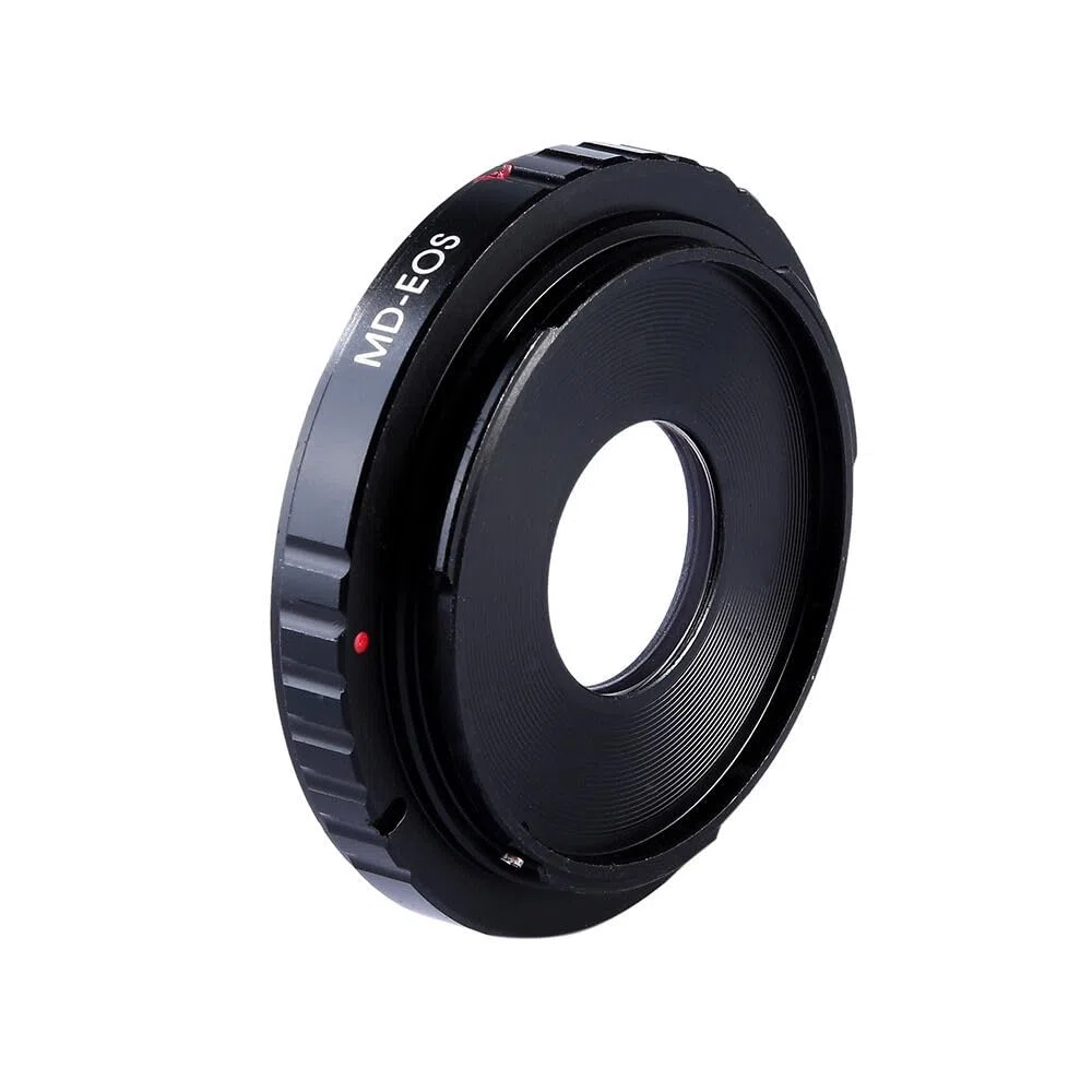 ANELLO ADATTATORE PER OBIETTIVI CON ATTACCO COMPATIBILE CON Minolta MD PER FOTOCAMERA CON ATTACCO COMPATIBILE CON Canon EOS MD-EOS CON LENTE PER MESSA A FUOCO FINO ALL'INFINITO
