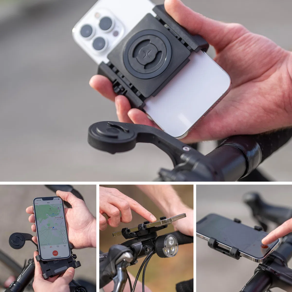 SP CONNECT Road Bike Bundle Universal Clamp | SPC+ | Supporto per cellulare bicicletta | Supporto per cellulare da corsa | Supporto per manubrio bici da corsa | Supporto per smartphone per bicicletta