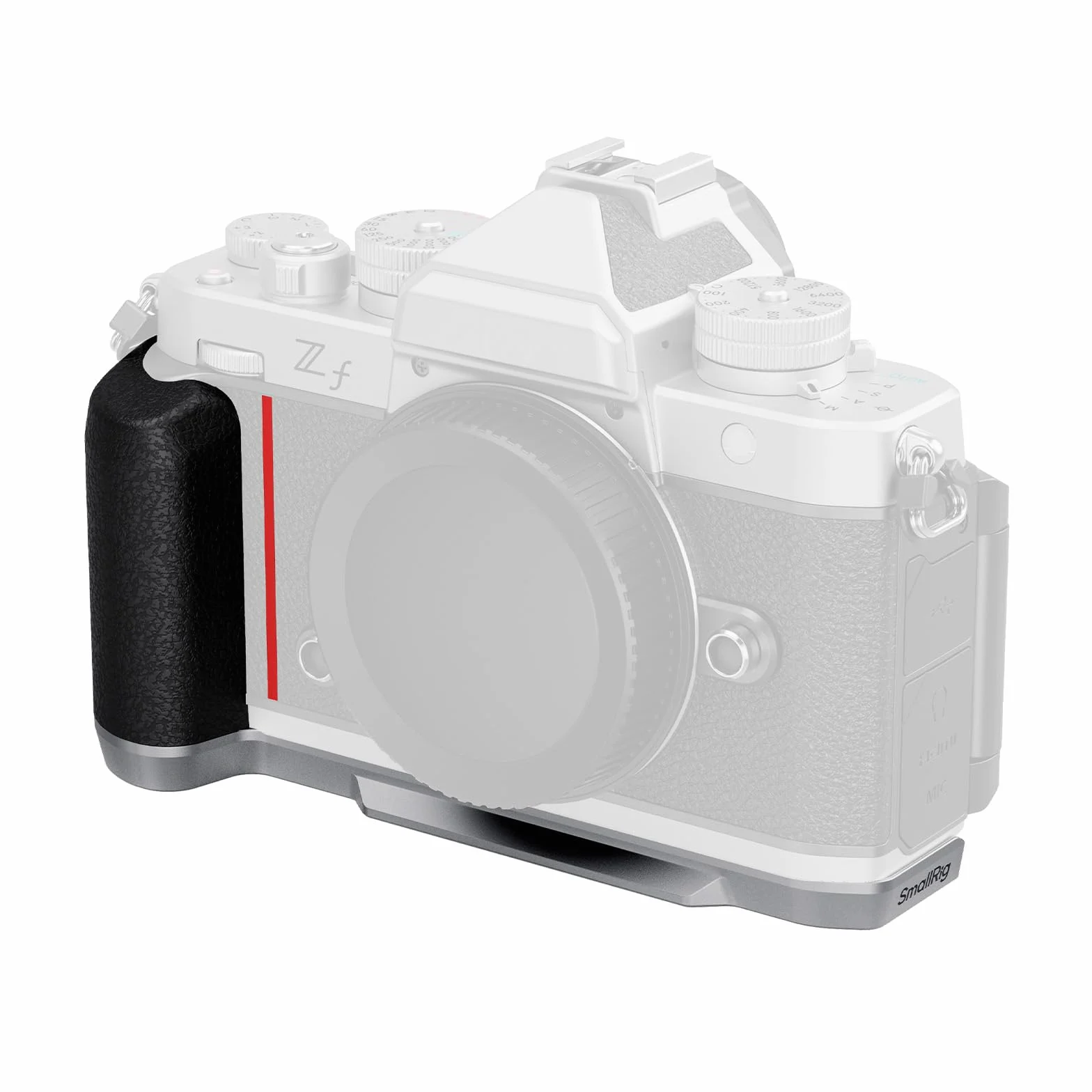 SmallRig Impugnatura a L in silicone per Nikon Z f, piastra a sgancio rapido integrata per Arca e foro per cinturino da polso, impugnatura ergonomica in silicone con per treppiedi - 5706