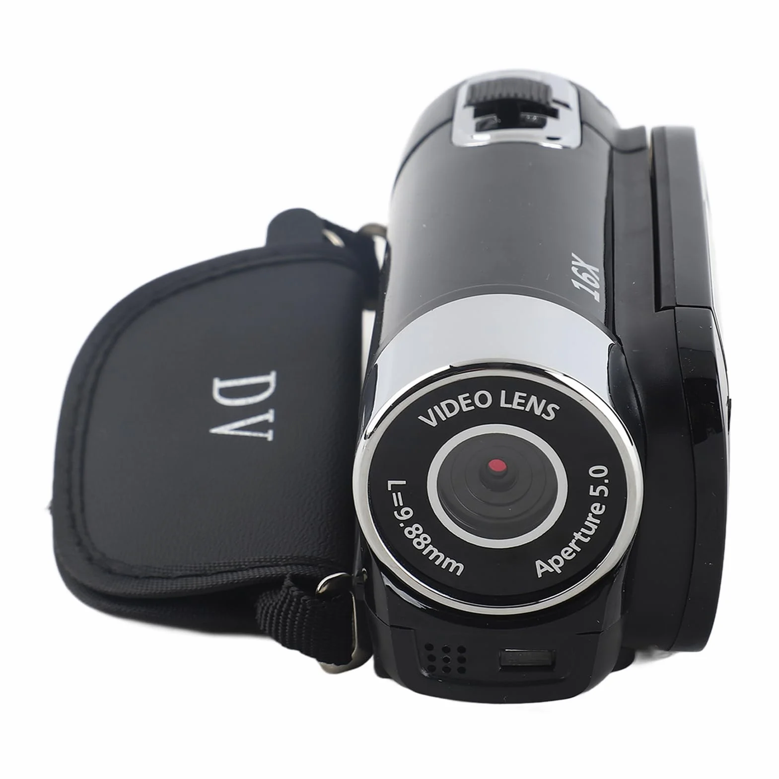 Videocamera Digitale Portatile Full HD 16X Ad Alta Definizione, Mini DV con Rotazione di 270 Gradi (BLACK)