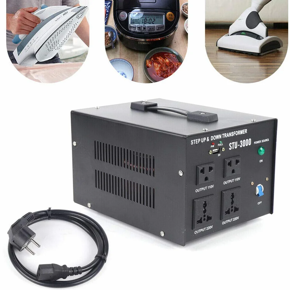 Trasformatore di tensione da 2400 W, Trasformatore multifunzione, Conversione da 110 V a 220 V, Trasformatore di tensione per tutti i dispositivi elettronici ed elettrici