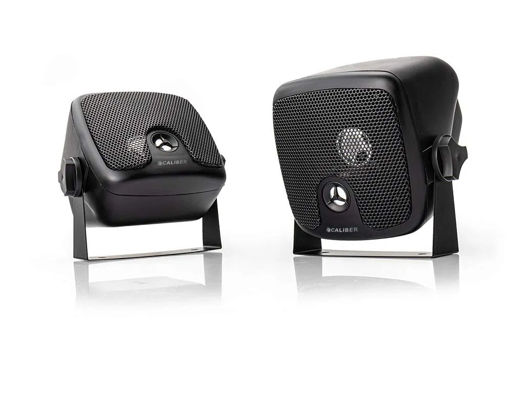 Caliber CSB3-1 - Altoparlanti a 2 vie - 80 Watt (160 W per coppia) - Altoparlanti compatti - Altoparlanti auto - per barca, campeggio, spa, terrazzo, bagno - nero