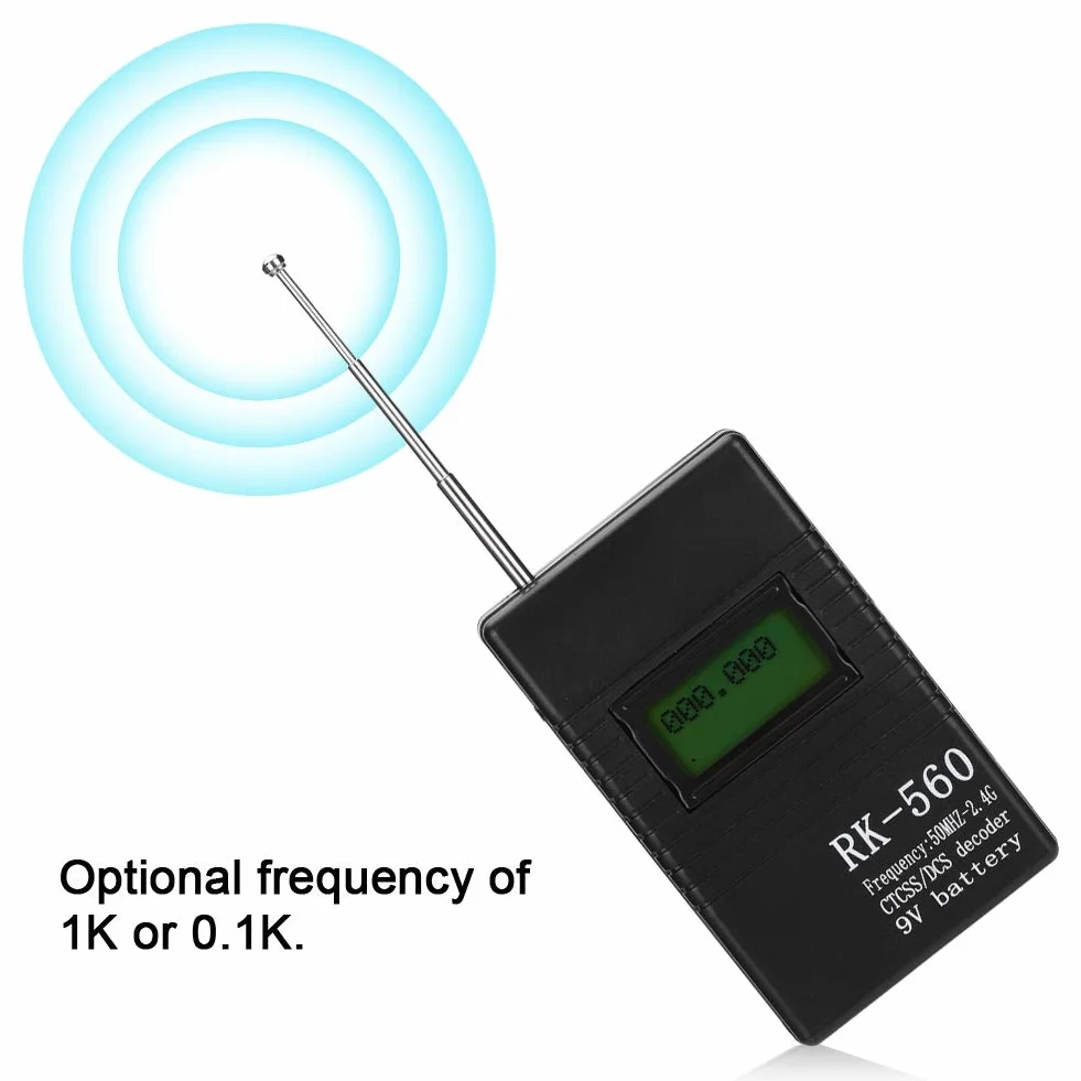 Contatore di frequenza da 50 MHz-2,4 GHz, misuratore di frequenza radio portatile, con antenna, misuratore di frequenza portatile, adatto per DCS e test CTCSS
