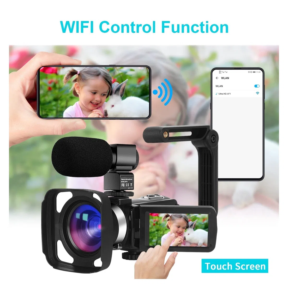 Videocamera Full 4K Videocamere digitali professionali Streaming live Fotografia 18X Registratore Vlog Webcam Ultra HD Regalo per principianti(128G SD Card,Camera Knit 3)