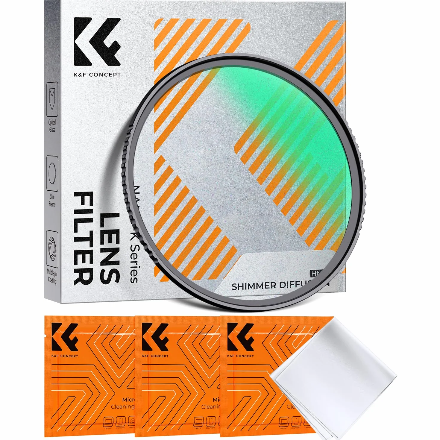 K&F CONCEPT Nano-Klear Shimmer Diffusion Filtro 77mm, Filtro di Effetti Shimmer Diffusion in Vetro Ottico con 18 Strati Nano Rivestimento con 3pcs Panno di Pulizia