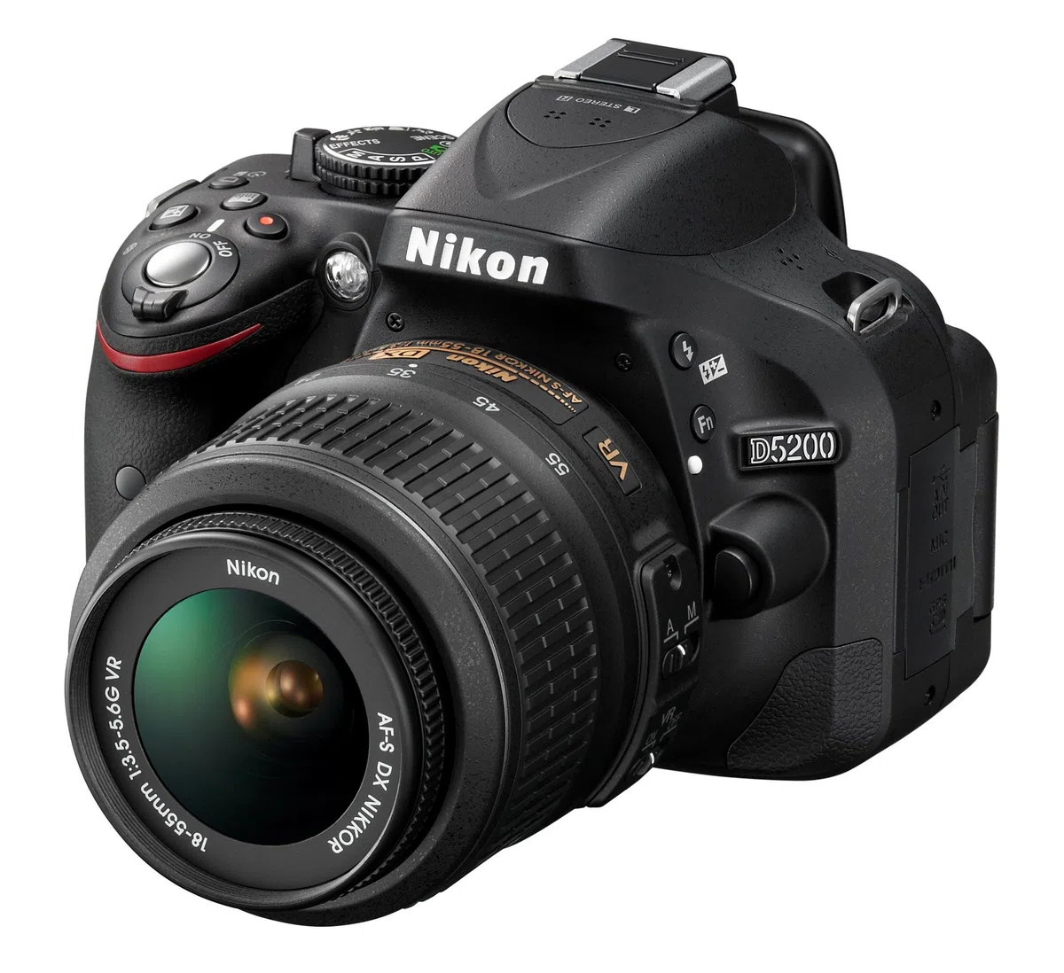 Nikon D5200 Fotocamera digitale SLR con kit obiettivo VR 18-55mm - Nero (24.1MP) LCD da 3 pollici (rinnovato) (Ricondizionato)