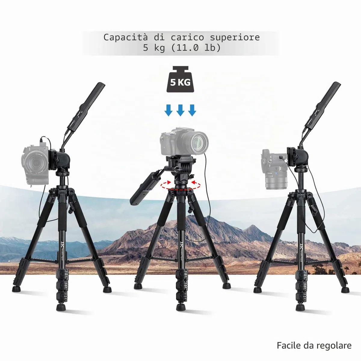 JJC Treppiede compatto con telecomando per Son. RX10M5 A7 III A7R4 A9 A6600 | Sostituisce il modello VCT-VPR1|Telecomando staccabile|Alimentato dalla fotocamera|Alluminio leggero|Sgancio rapido 1/4"-20