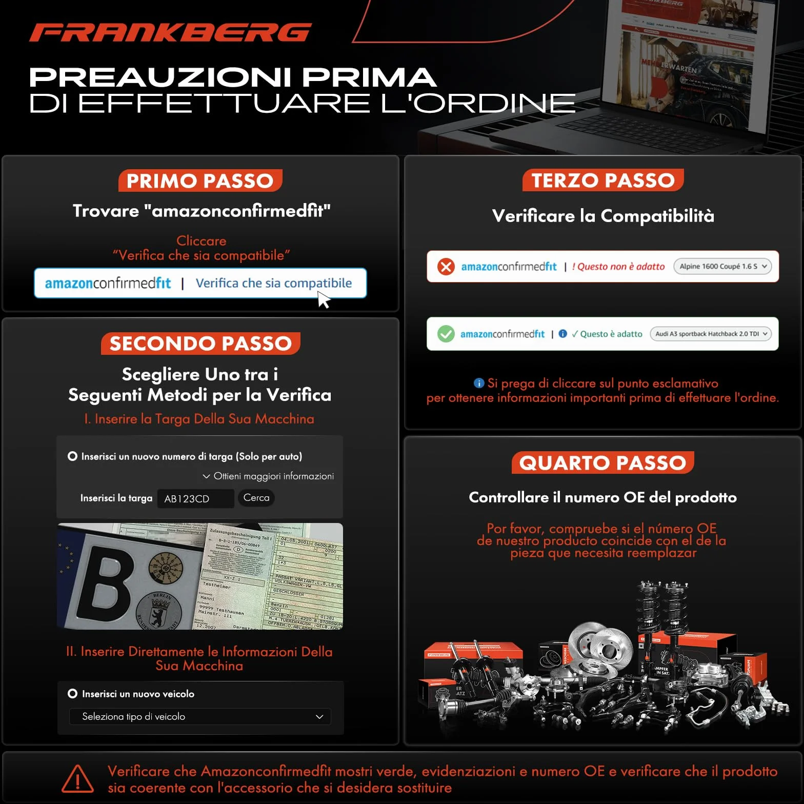 Frankberg 4x Sensori di Parcheggio PDC Compatibile con X3 F25 Serie 5 Touring F11 X3 E83 Serie 5 F10 X5 E70 Replace# 66209270495