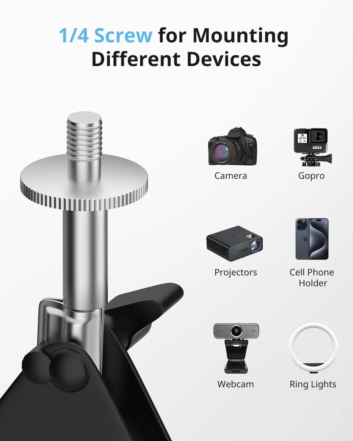 UBeesize Treppiede per cellulare con luce ad anello, 10", per video alimentari | Tubo flessibile treppiede per cellulare con luce ad anello per tavolo con treppiede per YouTube, TikTok, Live Stream, cucina