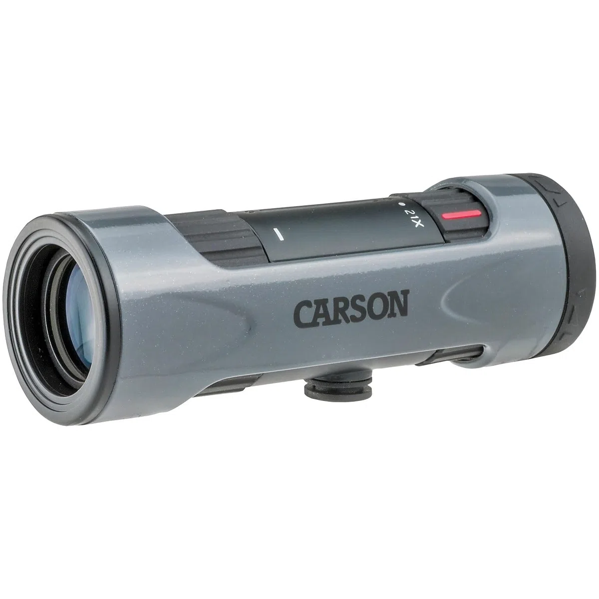Carson Monozoom Monoculare Zoom Unisex-Adulto 7-21x21mm Prismi BAK-4, Compatibile con Treppiede, per Bird Watching, Escursioni e Sport, Grigio (ZM-721)