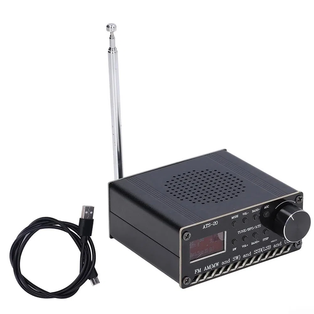 Radio Digitale Portatile, Ricevitore radio ATS 20+, Altoparlante ricevitore radio multi-banda portatile FM AM MW SW SSB (LSB e USB), 0,96 pollici per display OLED, Batteria 800mAh, 3.5 x 4.21 x 1.61in