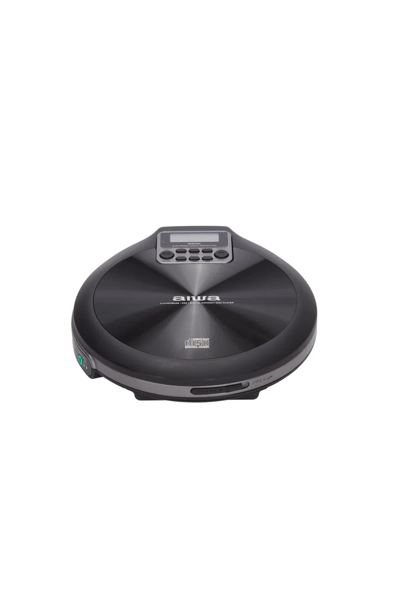 Aiwa Lettore CD Portatile PCP-850 (Nero) MP3 Ricaricabile Hyper Bass | Compatibile con CD, CD-R, CD-RW e file MP3. Batteria ricaricabile con autonomia fino a 8 ore.