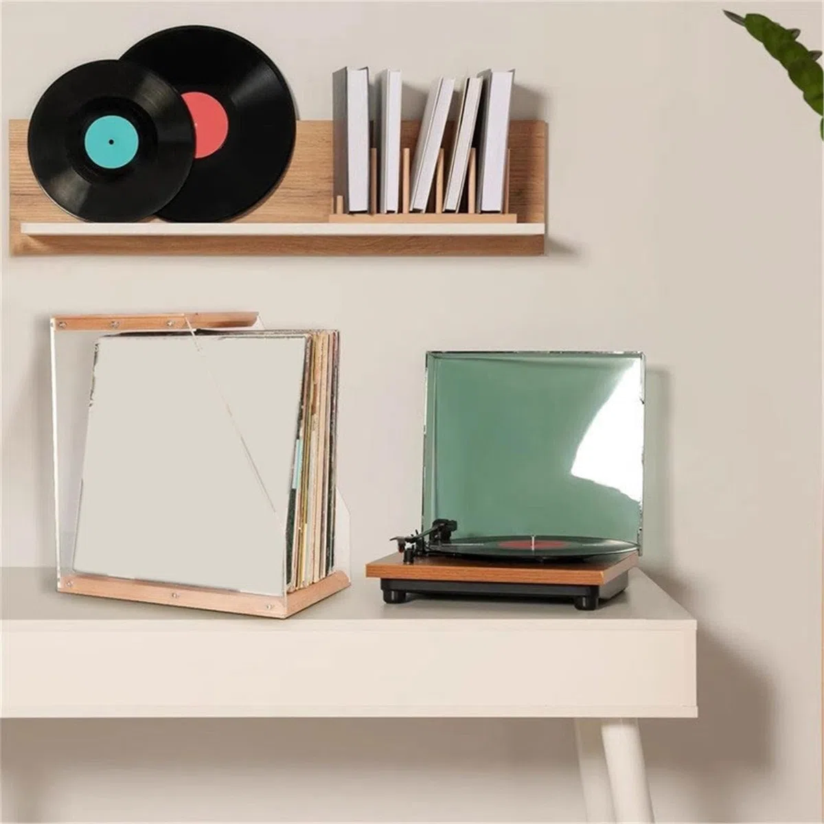 Ufficio Home Porta CD in acrilico dischi verticale da tavolo in vinile Scaffale porta dischi