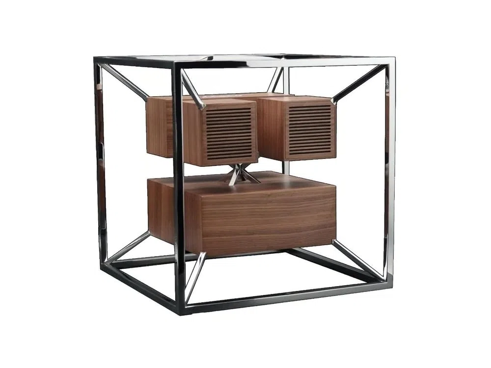 Altoparlante Design Connesso Aeroframe HD1-200W - AeroSystem - Legno di Noce - Argento Cromato