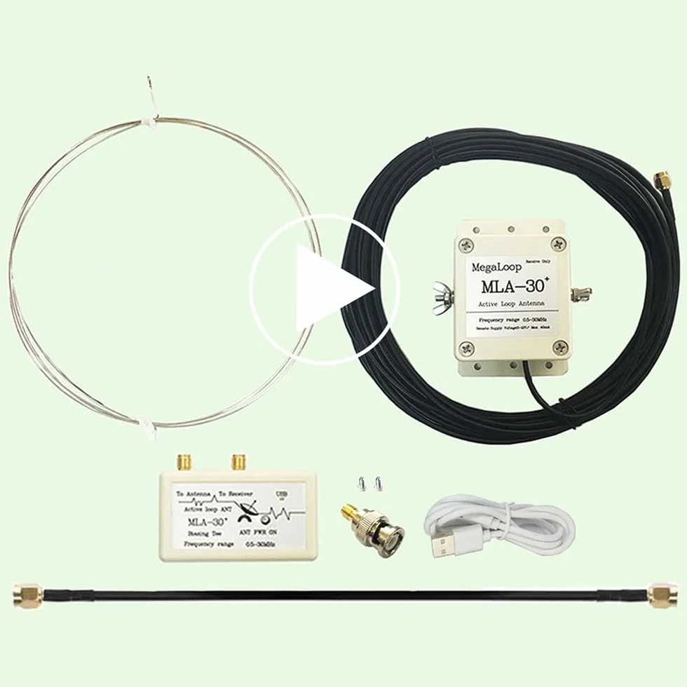 Upgraded MLA30+ Plus Loop Active Am FM Antenna 0,5-30 MHz Outdoor Rainproof Low Noise Shortwave