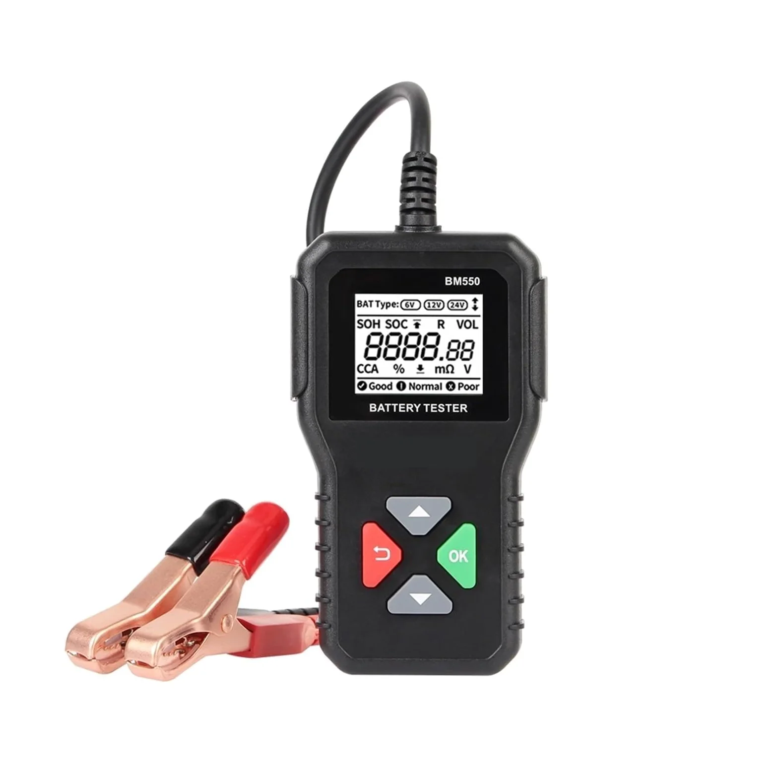 Tester per batterie auto, Tester for batteria auto BM580/BM550 da 24 V, 6, 12, test di carica e avviamento, analizzatore circuito CCA, kit diagnostico for moto, accessori for(BM550 6V 24V)