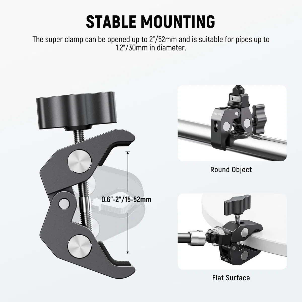 NEEWER Braccio Magico Articolato 11" e Super Clamp, Supporto per Monitor Fotocamera con Fori/Perni di Posizionamento ARRI 1/4" 3/8" per DSLR Action Cam Luce Video, Compatibile con SmallRig Cage,ST16C