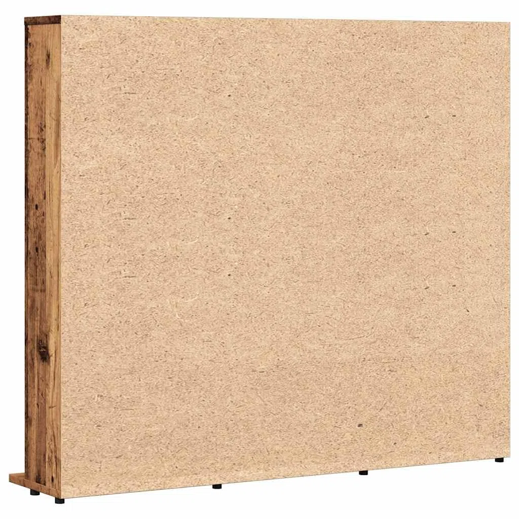 Scaffale per CD, effetto legno anticato, 100 x 23 x 89,5 cm, per CD, DVD, dischi in vinile, per soggiorno, home theatre e giochi