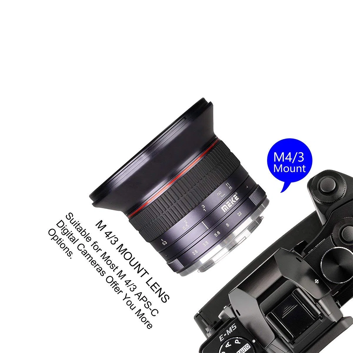 Meike MK 12 mm f/2.8 obiettivo grandangolare messa a fuoco manuale per fotocamere Panasonic Olympus Mirrorless
