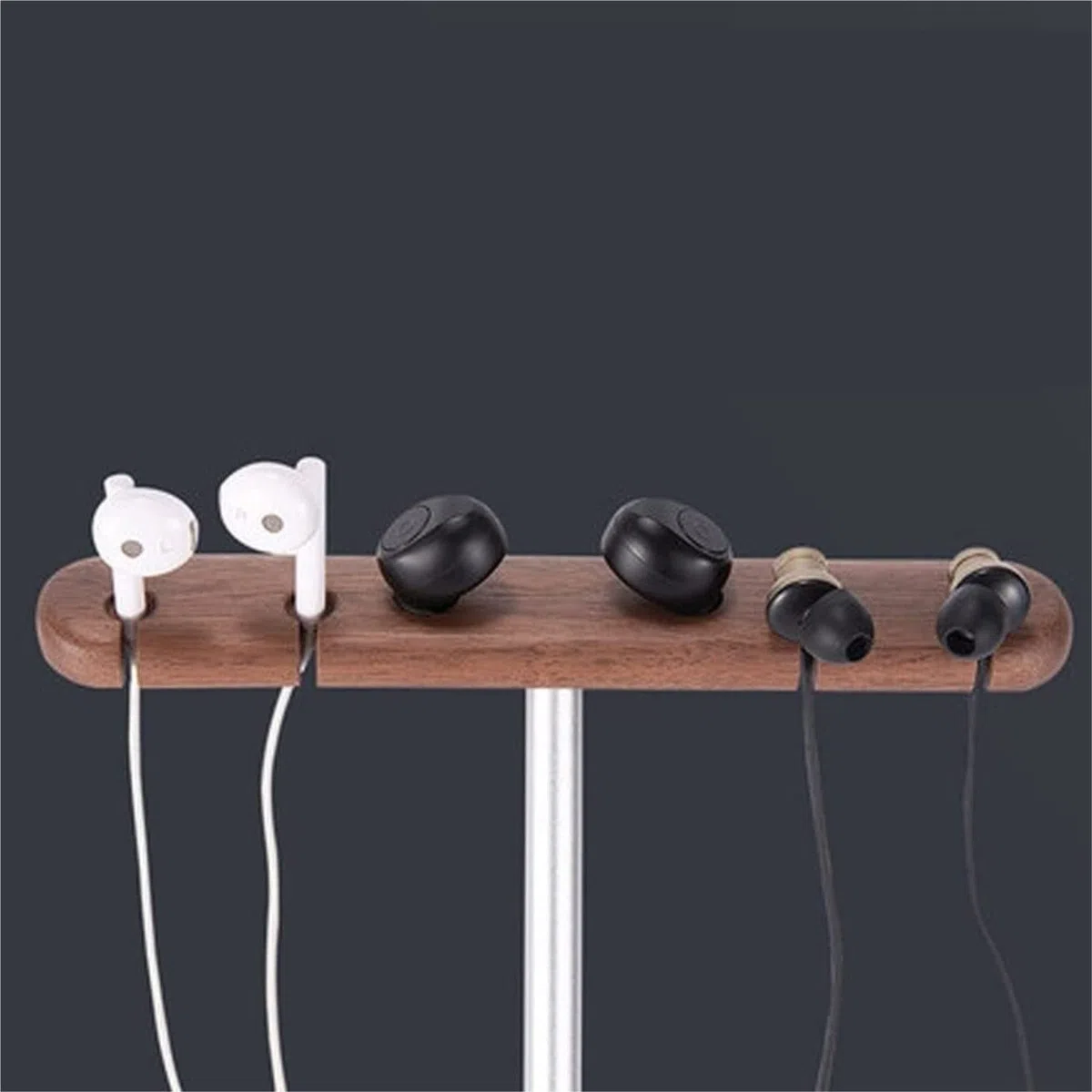 Supporto per Cuffie Supporto Cuffie Stand Cuffie Supporto Per Doppio Auricolare In Legno Massello Con Supporto Per Colonna Di Avvolgimento Adatto Per Auricolari Supporti per Cuffie ( Blue : Blu , Size