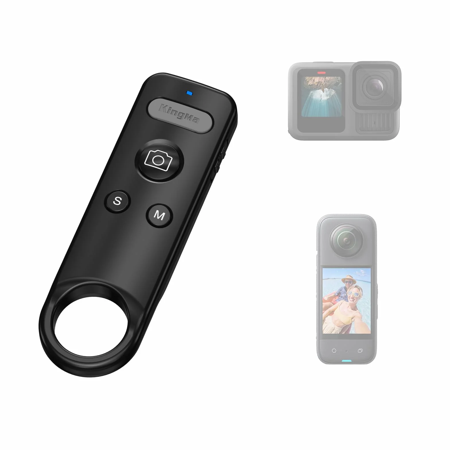 Wireless Insta 360 Ace Remote Go Pro 13 Bluetooth Remote Control per GoPro 8/9/10/11/12/13 & Insta360 X2, X3, X4, X5, GO 3/3S, ace Sport Camera per Vlogging, Cycling