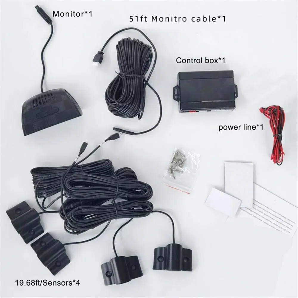 Kit sensori parcheggio Sensore di parcheggio camion 24 V, display radar retromarcia, per camper, rimorchio, rilevatore distanza, segnale acustico vocale