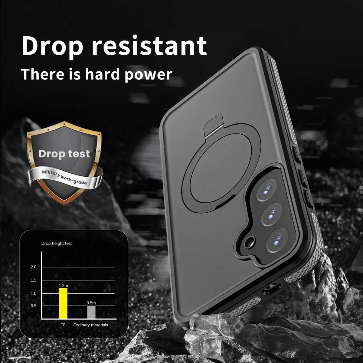 Beeasy Cover per Samsung Galaxy S25 Plus Impermeabile con Cavalletto,con MagSafe,Protezione Fotocamera/Schermo,360 Militare Antiurto Resistente Custodia,Indistruttibile Subacquea Waterproof Case