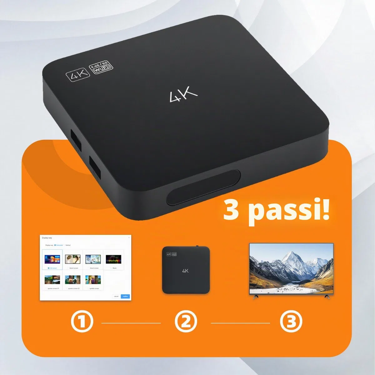 Digital Signage Media Player Box Free Cloud CMS System Trasforma il tuo TV in display pubblicitario... (YM05/1+8G)