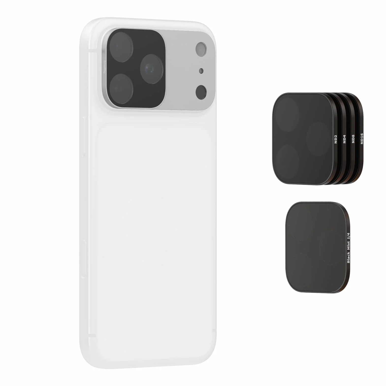 SMALLRIG Kit di Filtri Quadrati ND e Black Mist per iPhone 17 Pro Max, Filtri Magnetici per Obiettivo con Base di Montaggio, Filtro da 1/4"/ND2/ND4/ND8/ND16/ND32, Confezione da 6, Argento - 6077