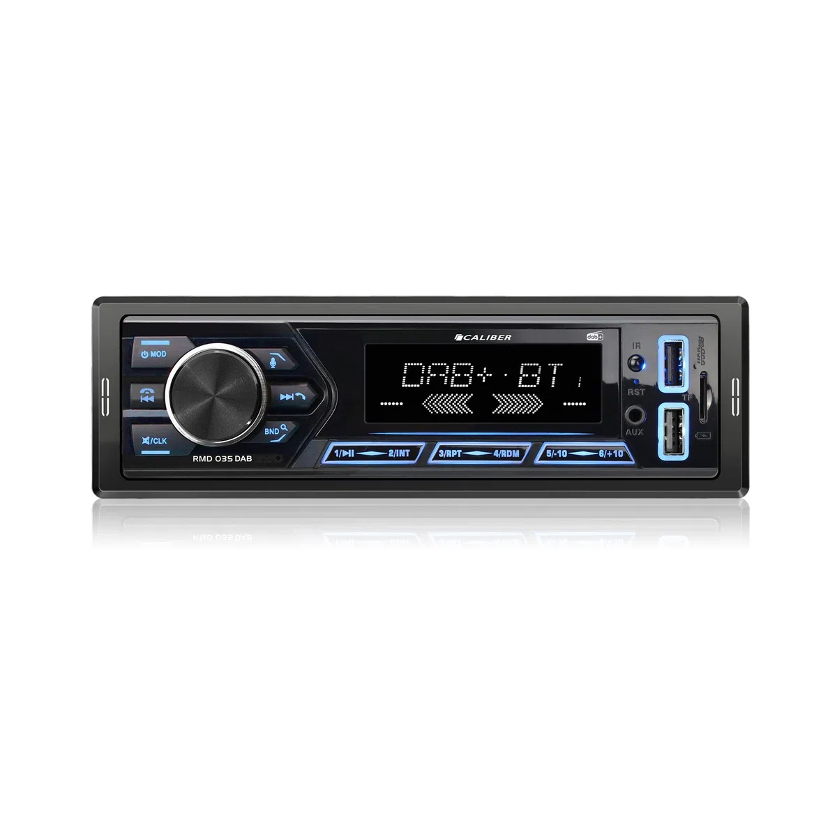 Caliber Autoradio Bluetooth 1DIN, sintonizzatore Dab+/FM, 4 x 55 W, USB/Micro SD, ricarica 2,1 A, ingresso ausiliario, vivavoce, uscita RCA, compatibile con MP3/WMA/APE/FLAC/AAC