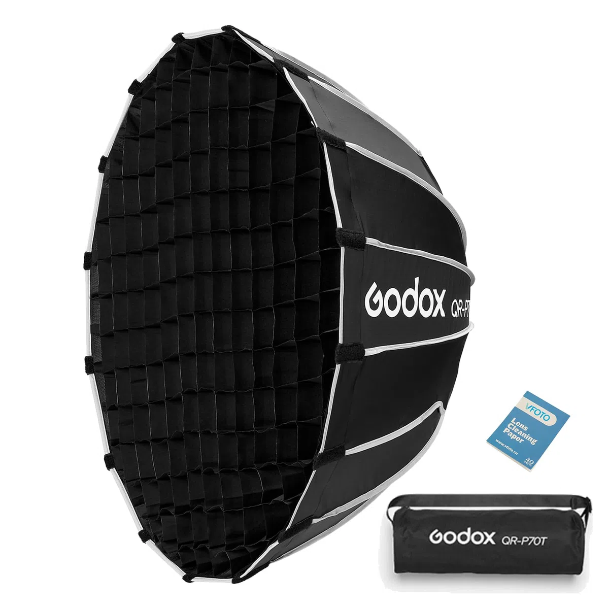 GODOX QR-P70T 70cm Softbox Parabolico con Griglia a Nido d’Ape | Montaggio e Smontaggio Rapido, Bowens Mount, Soft Box per Studio Light SL60W SL100D SK400III-V MS300-V SL300RF LE200D