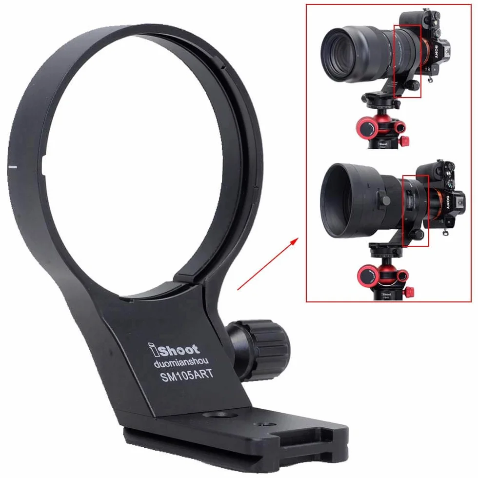 iShoot Collare per obiettivo Anello di montaggio per treppiede compatibile con Sigma 100-400mm f/5-6.3 DG DN OS & 105mm f/1.4 DG HSM Art, Staffa Supporto Lenti è Arca-Swiss Piastra a Sgancio Rapido