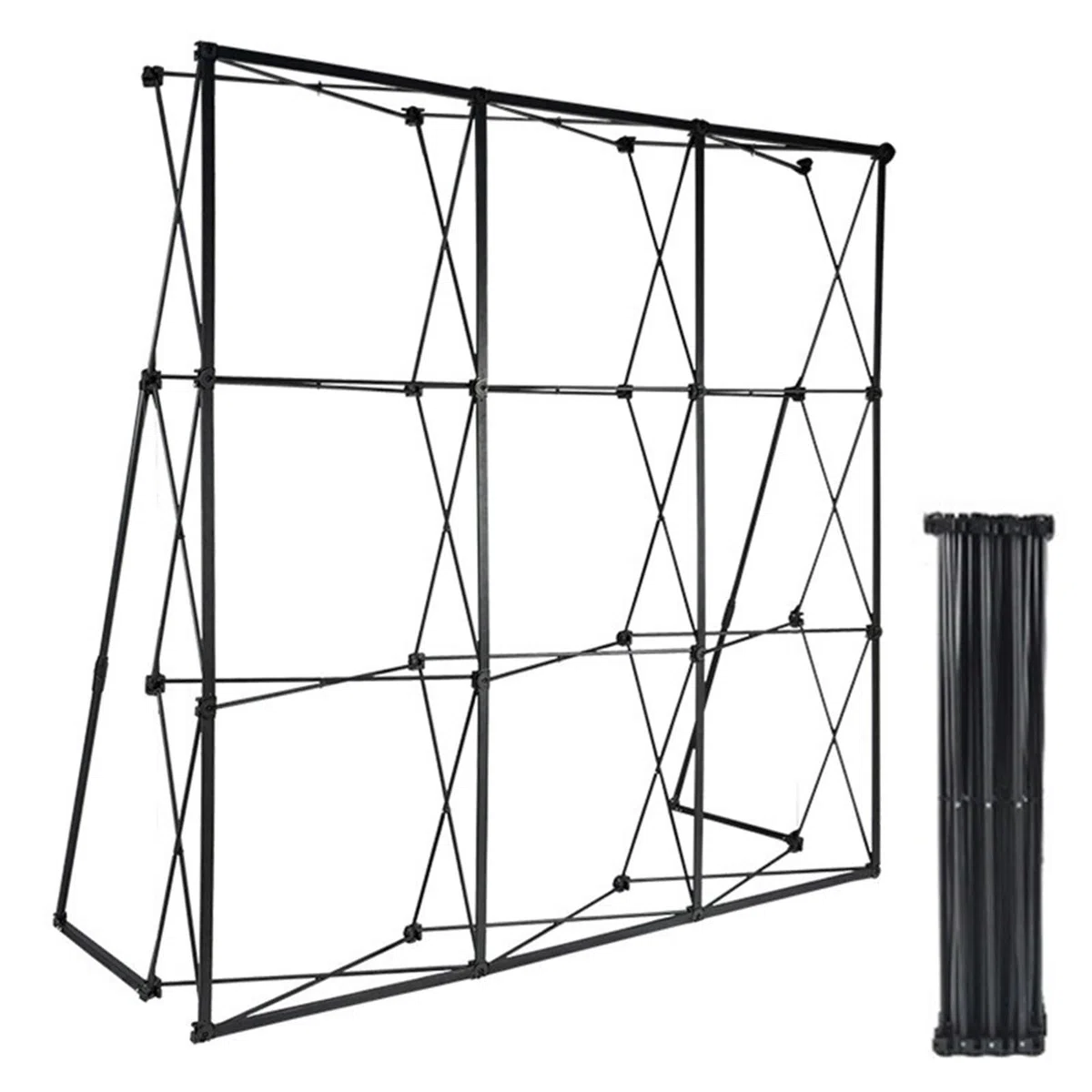 Supporto per fondale Pieghevole Pop-up, 5 7,5 10 12,5 15 17,4 Piedi, per Stand fieristici, Esposizione di fotografie, Striscione in Tessuto tensionato per mostre, Matrimoni e Feste