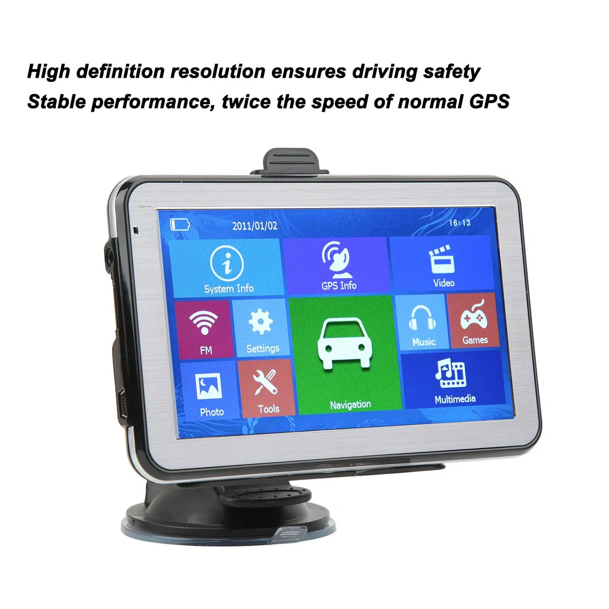 Navigatore GPS per Auto Forte Risoluzione HD Navigazione 3D Trasmissione FM Schermo da 5 Pollici Navigazione GPS per Camion per Cabine