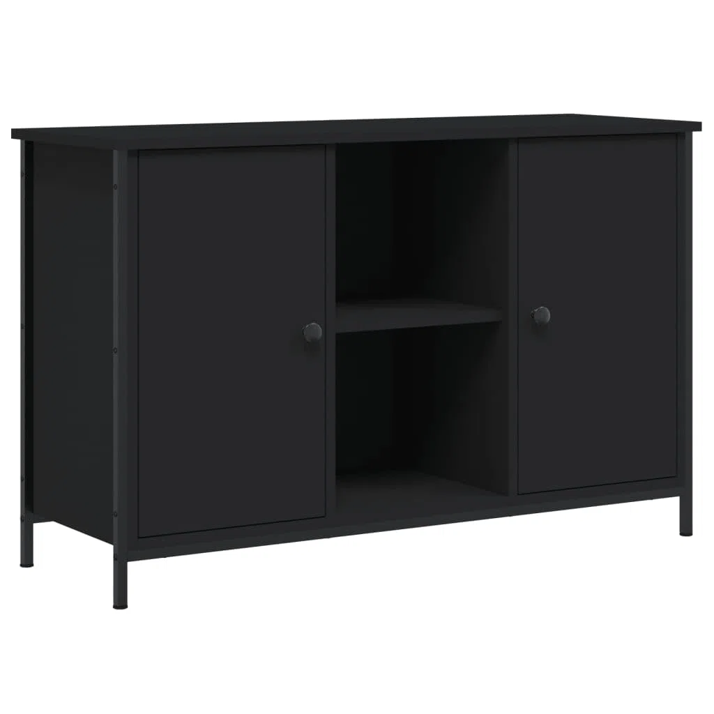 vidaXL Mobile Porta TV Nero 100x35x65 cm in Legno Multistrato, Supporto TV, Supporto per unità multimediali, Mobile con Luce LED, mobiletto HiFi