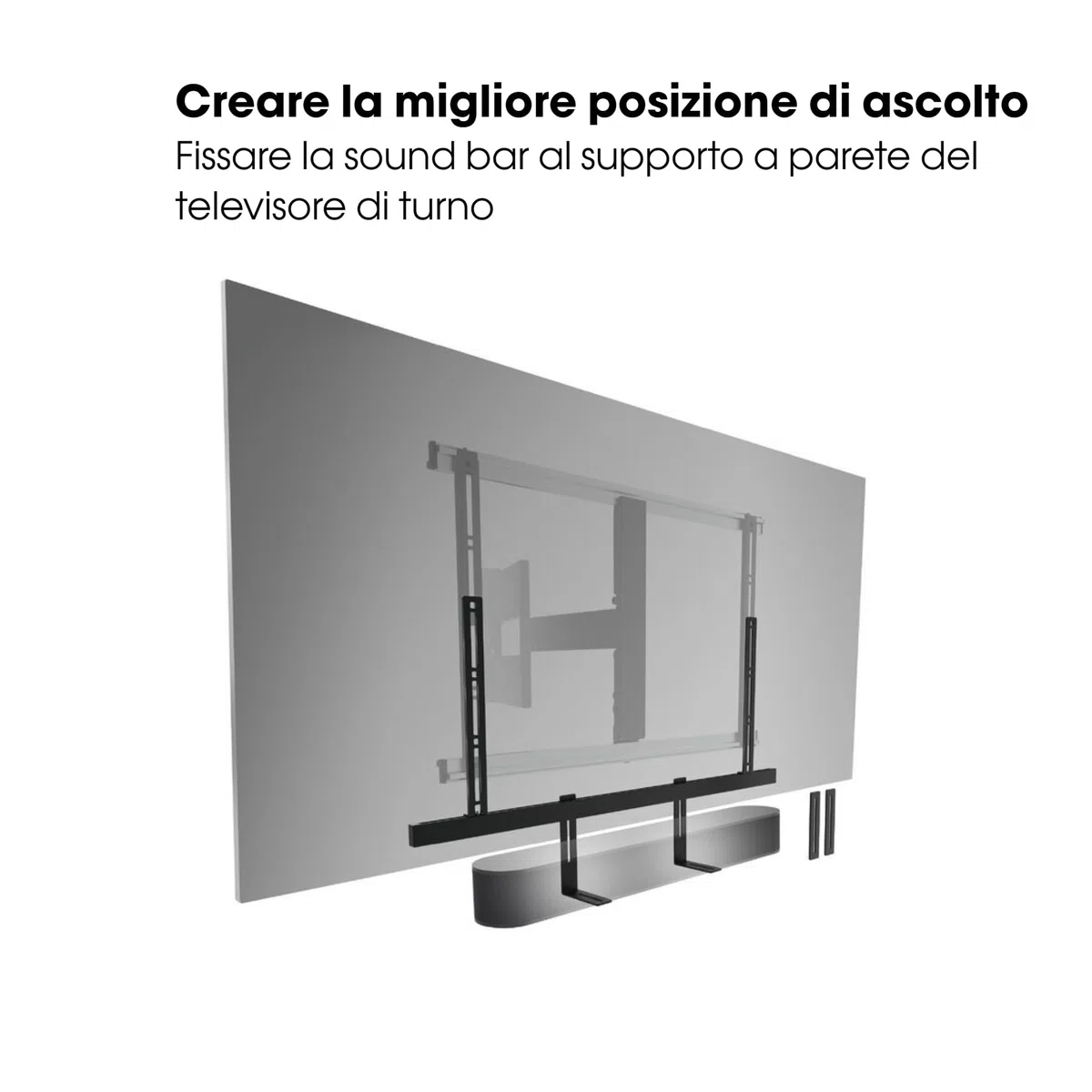 Vogel's Sound 3550 Supporto universale per soundbar, adatto anche per Bose Soundbar 500/700, Sonos Arc/Beam/Playbar, Samsung, Sony, LG e JBL, supporto per VESA da 100 a 600, peso max. 6,5 kg