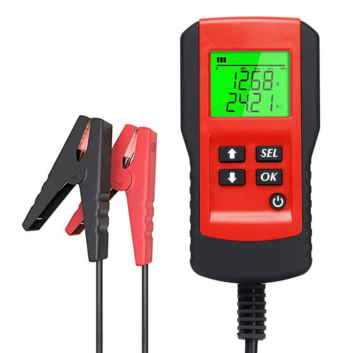 Tester per batteria auto Digital 12V Car Battery Tester Tester Test e analizzatore della percentuale di durata della batteria, tensione, resistenza e batteria del ciclo profondo del ciclo Prova in mod