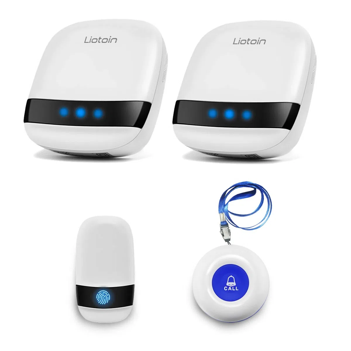Cercapersone Per Anziani Pulsante di Chiamata Wireless Allarme Sicurezza Cercapersone Sistema di Emergenza Chiamata Sistema di assistenza impermeabile per (2 Trasmettitori 2 Ricevitori) …