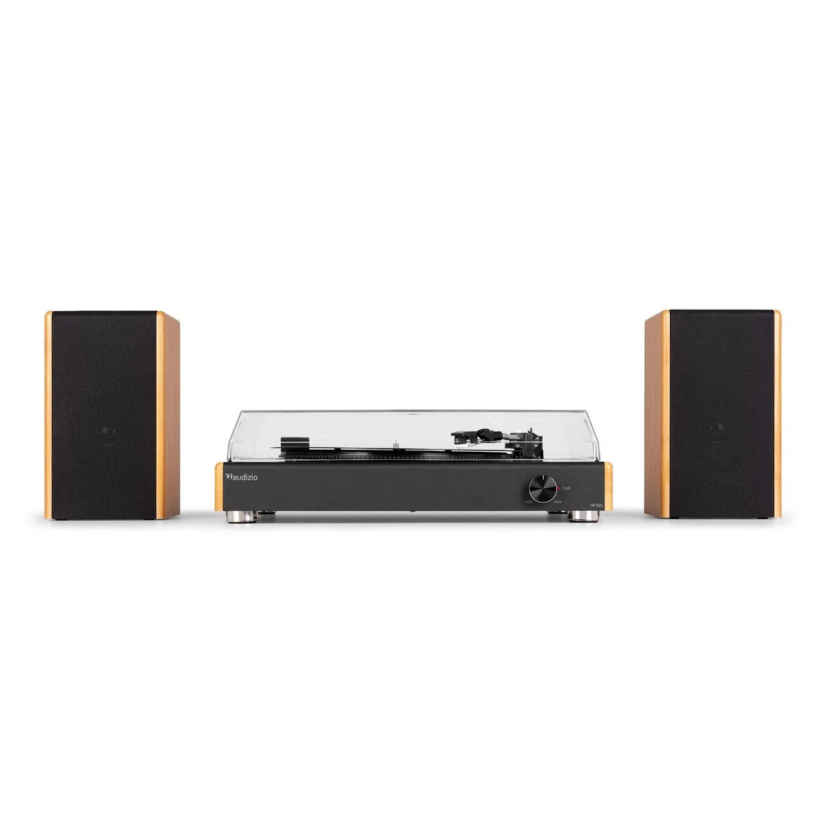 Audizio RP335 - Platino in vinile Bluetooth con altoparlanti 2 x 40 W, design elegante, versione in bambù, riproduzione USB, 3 velocità, funzione registratore, ideale per audiofili e collezionisti di