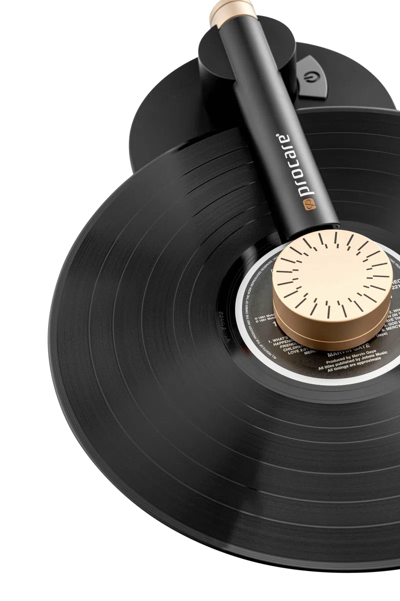 Procare Vinyl-Xperience - Kit di pulizia per dischi PRO: include una macchina per la pulizia dei dischi, spazzola antistatica in fibra di carbonio, spazzola per dischi in morbido velluto, soffiatore
