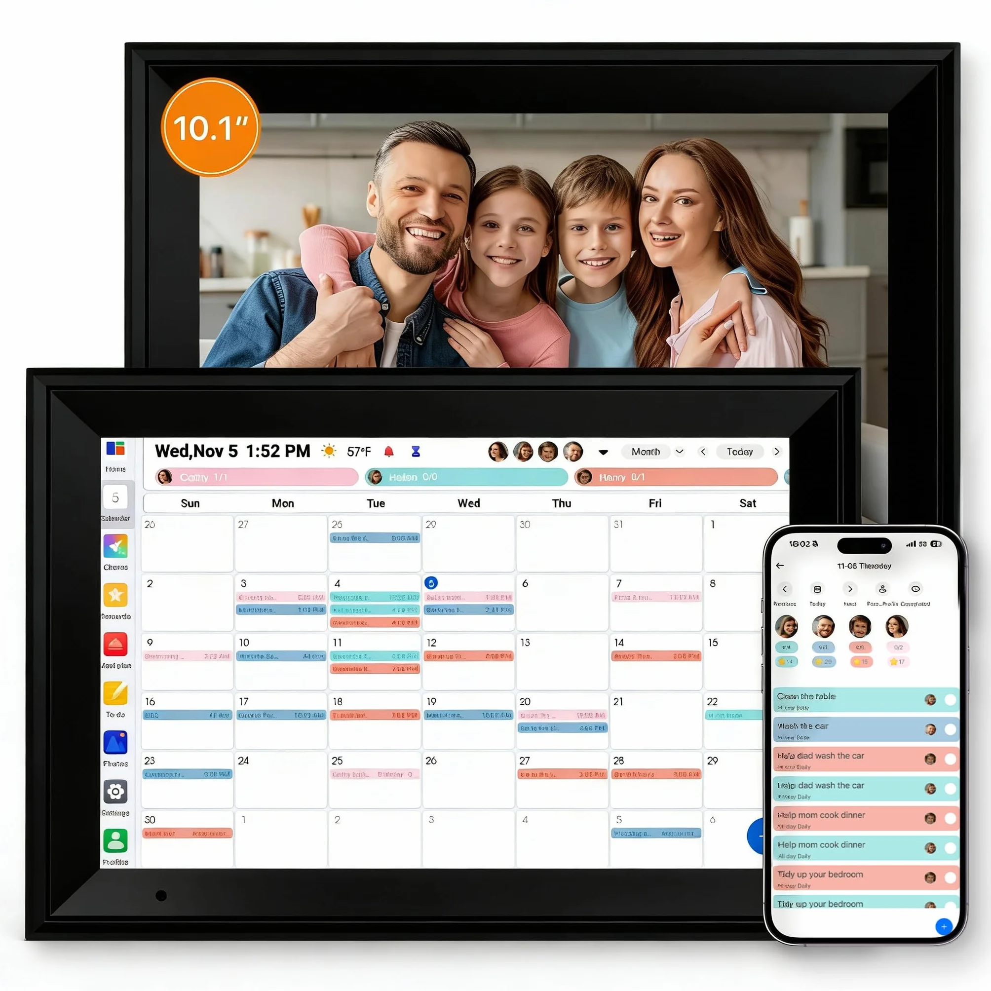 Cornice Digitale 8 Pollici WiFi Cornici Digitali con IPS HD Touch Screen, Facile da Configurare per Condividere Foto o Video in Remoto tramite AiMOR