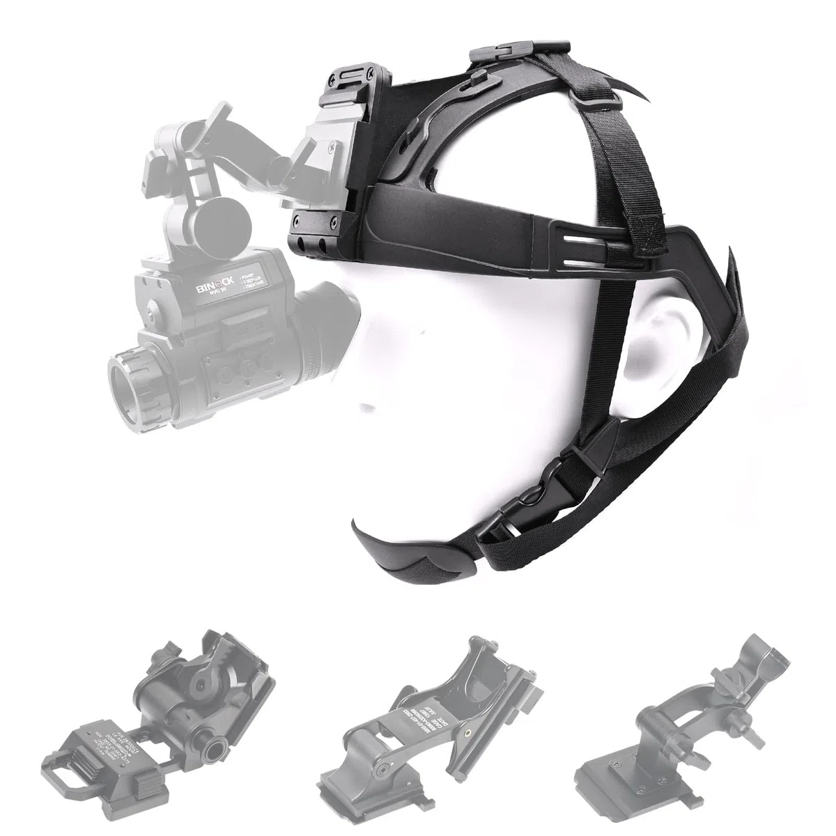 Generico Caschi Tattici Morbidi, Fascia per La Testa per Visori Notturni | Cappuccio regolabile per staffa NVG per cuffia, visori notturni e action camera, per NV8000 NVG10 NVG30 NVG50 PVS 14