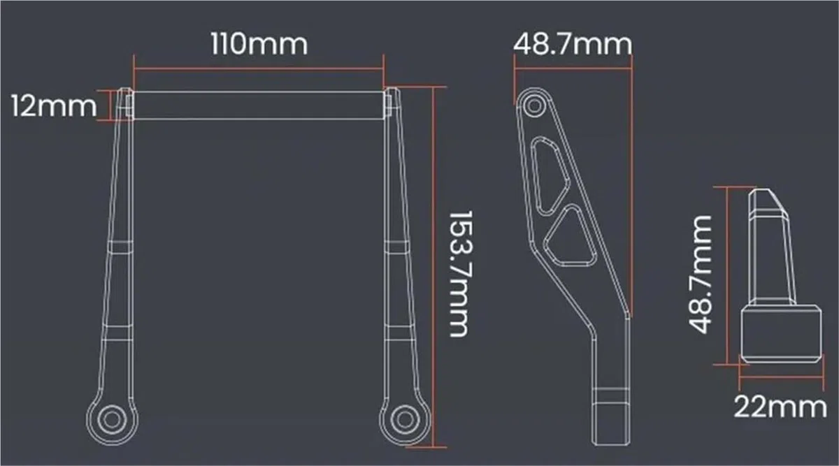 Kit Traversa Per Supporto Navigatore Moto Per BMW R1300GS R 1300 GS ADV 2023-2025 Per Satellitare E Smartphone Supporto dispositivo mobile fisso(Nero,22mm)