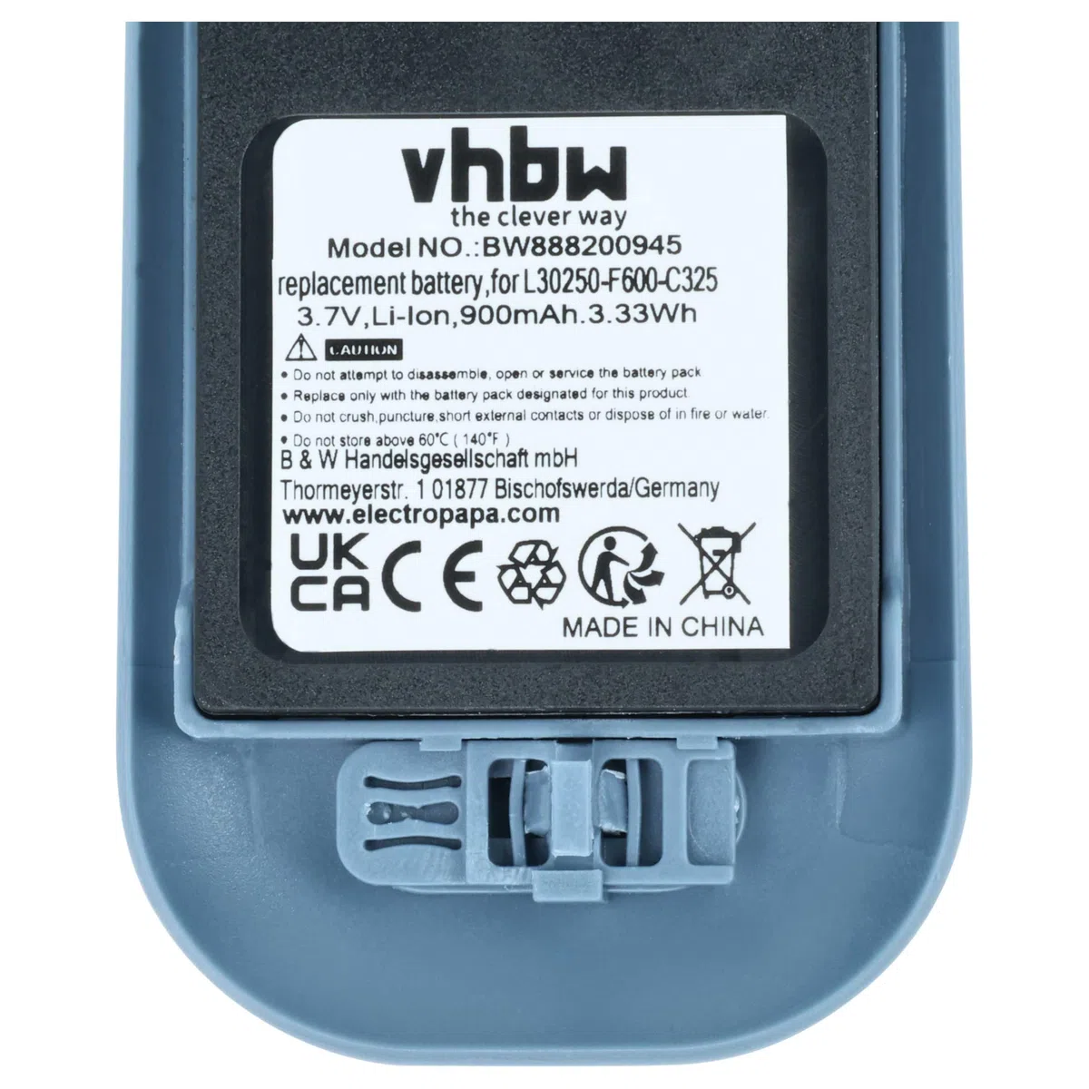 vhbw 5x batteria compatibile con Ascom 9D62, D62 DECT, i62, DH4-ACAB telefono fisso cordless (900mAh, 3,7V, Li-Ion) blu/grigio