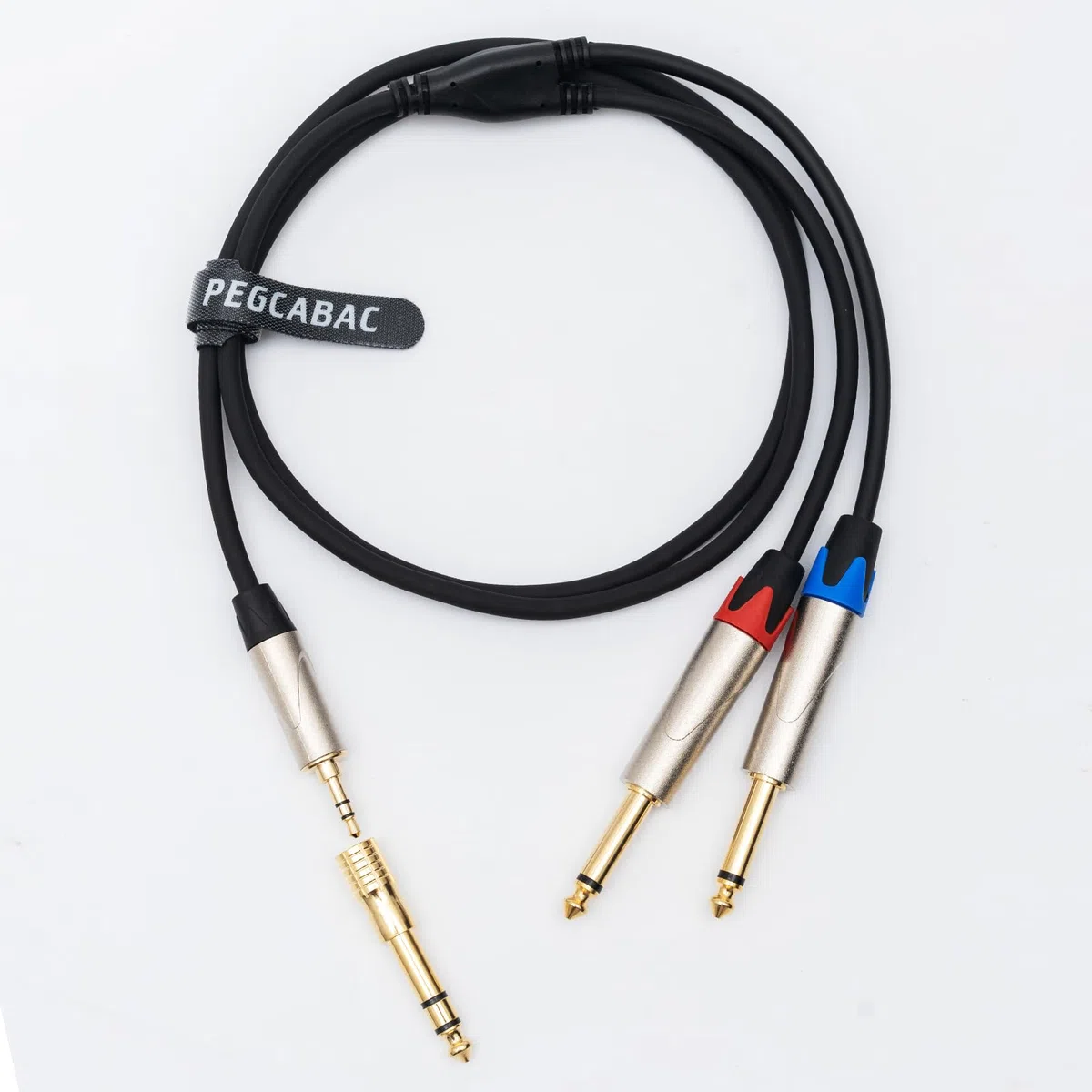 Cavo splitter a Y da 1/8" a doppio 1/4", stereo TRS da 6,35 mm a doppio jack mono TS mono da 6,35 mm, con adattatore extra placcato oro da 1/4 a 3,5 mm, 1,2 m